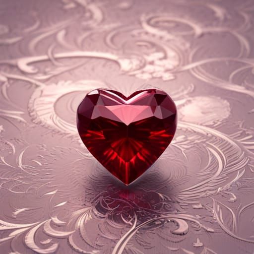 Fantasy Heart-Shaped Ruby in 8K Resolution