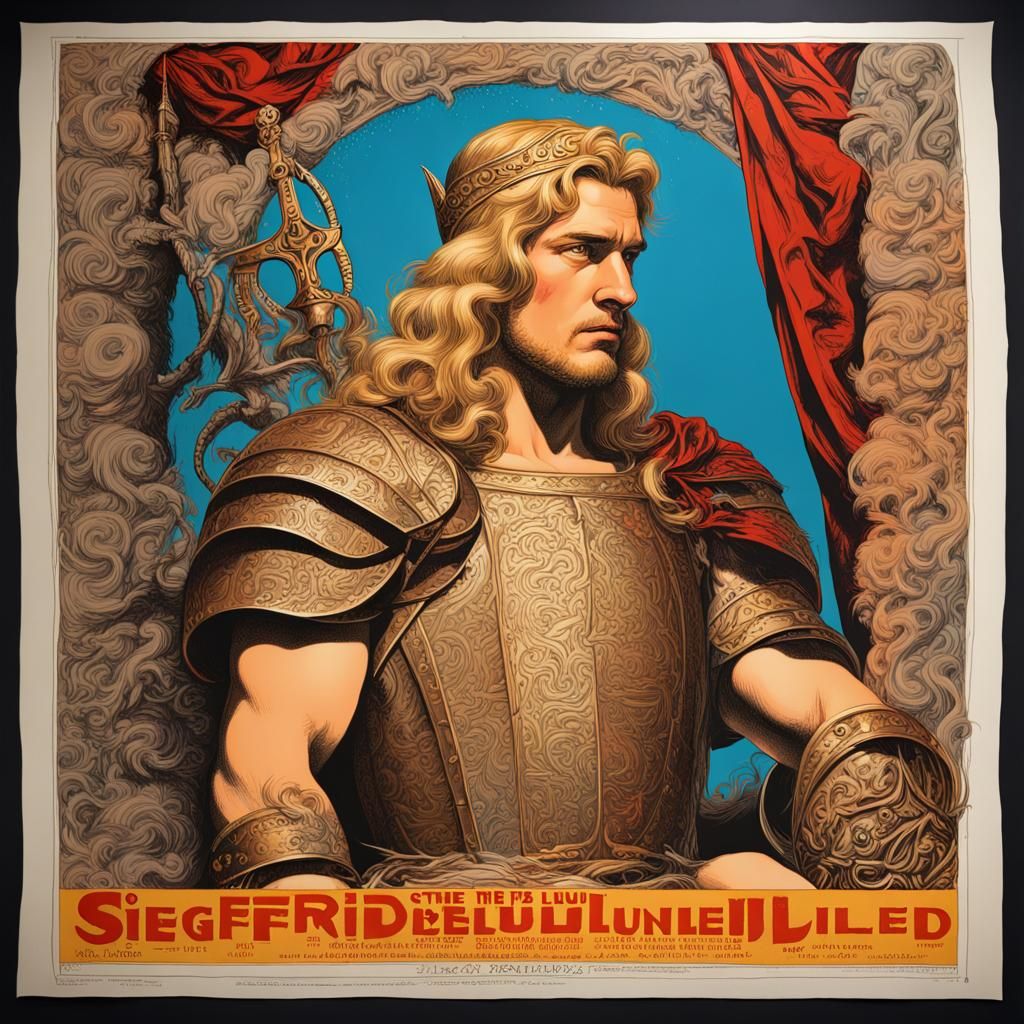 Siegfried of Nibelungenlied Vintage Screenprint Poster