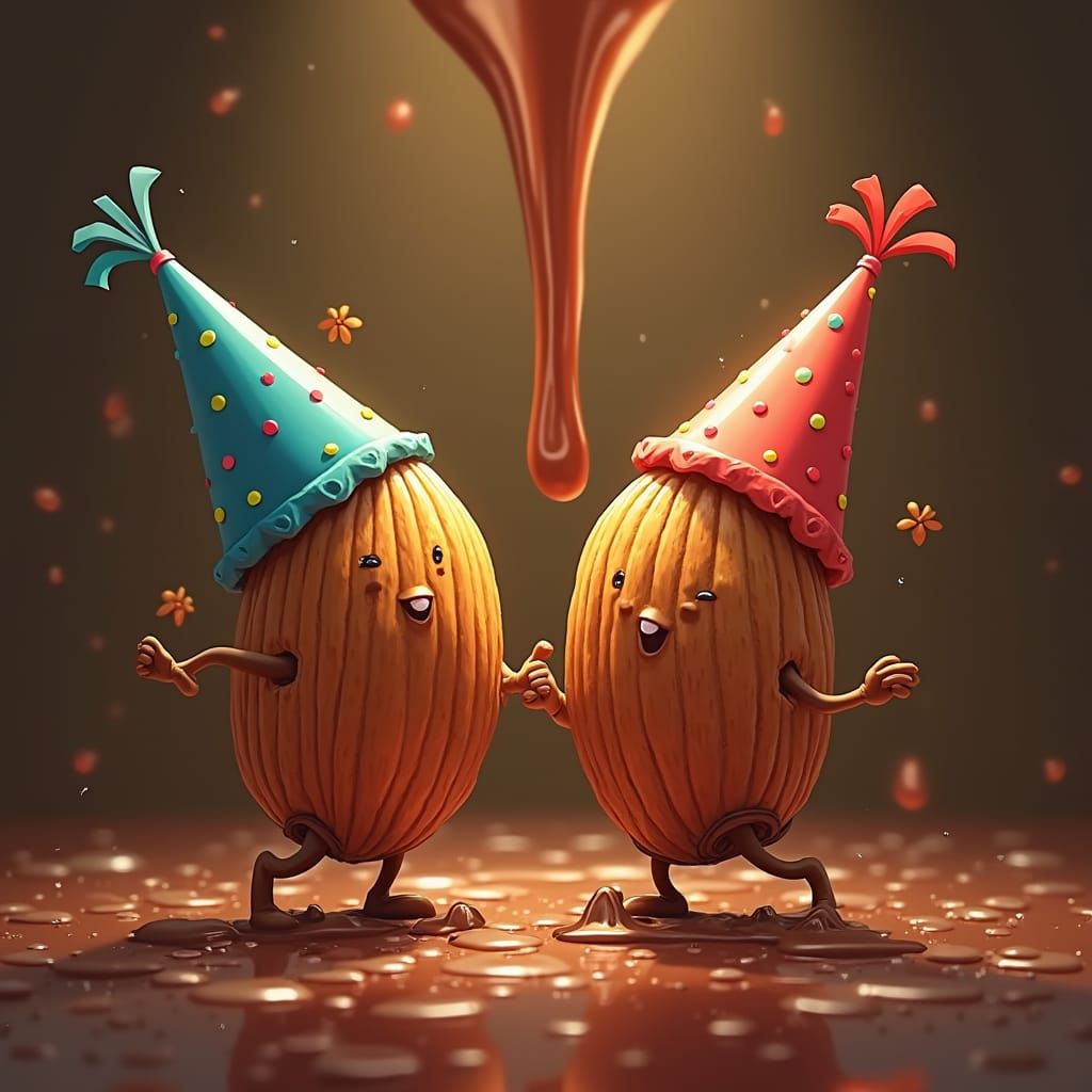 Almonds Dance in Chocolate Fondue Wonderland