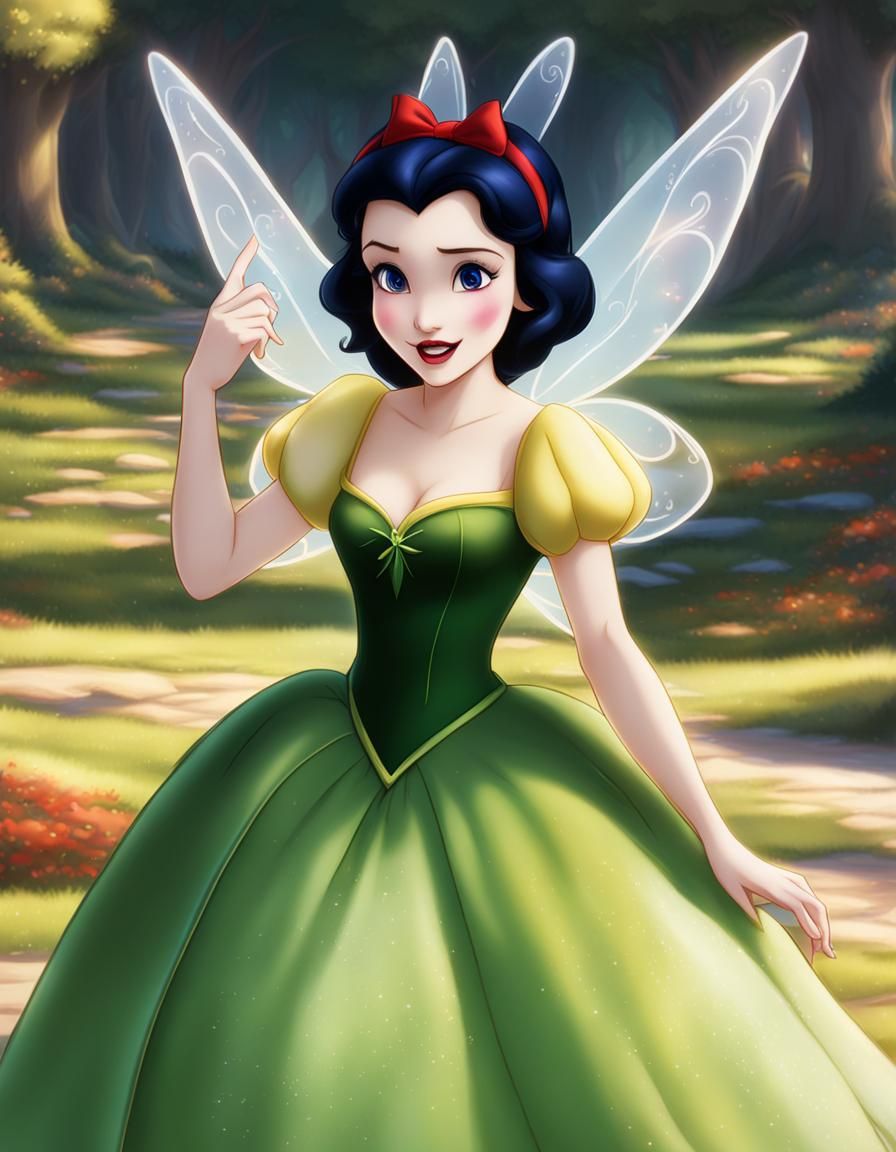 Snow White in Tinkerbell Dress: Dark Disney Style