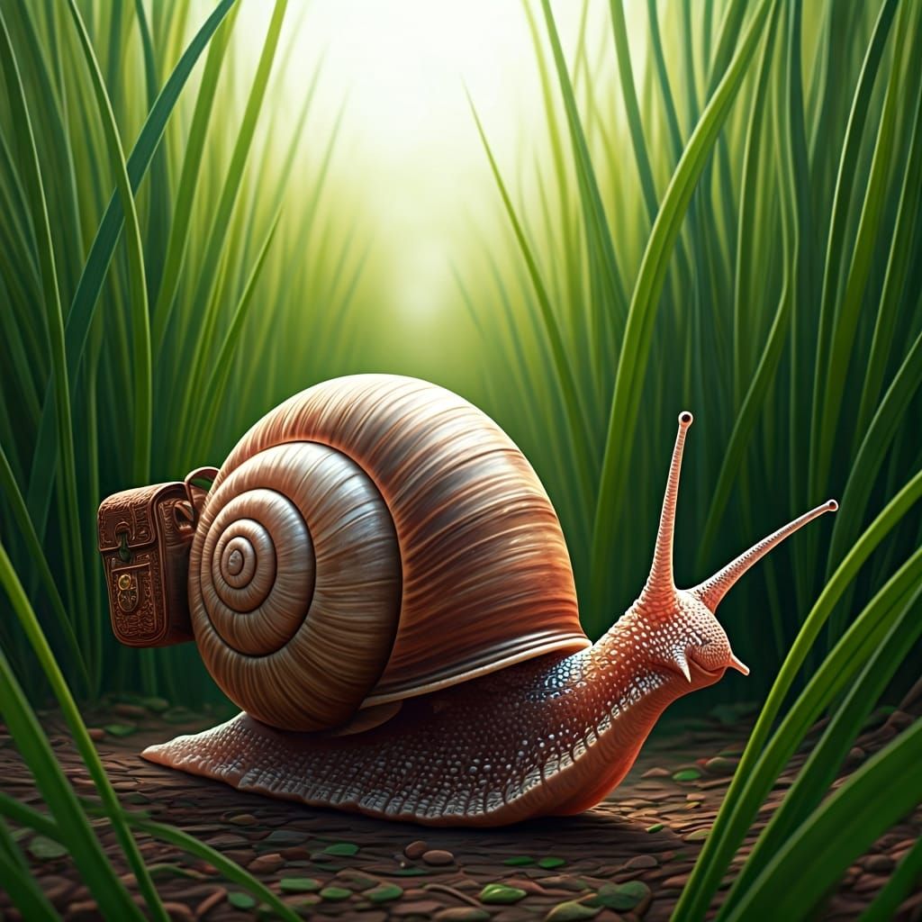 Snail Explorer in Vibrant Meadow