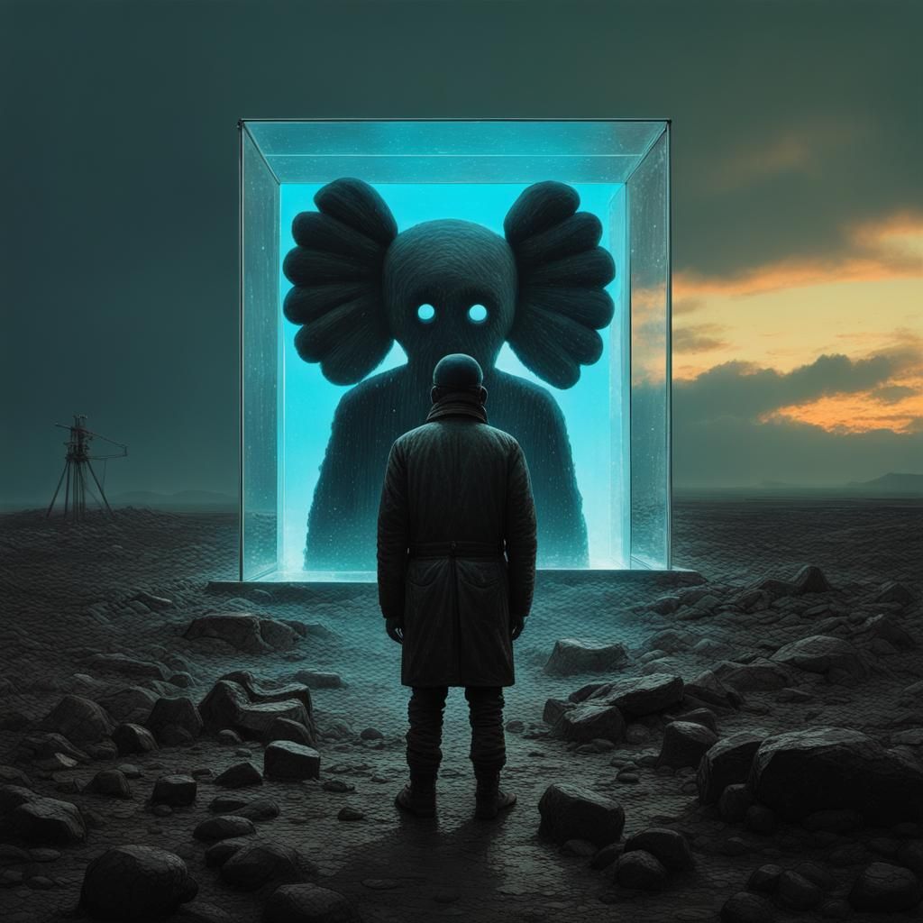 Crystal Cyberpunk Bunny in Wasteland