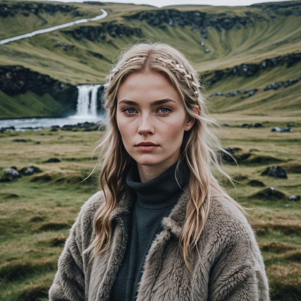Icelandic Girl Portrait in 90s Style