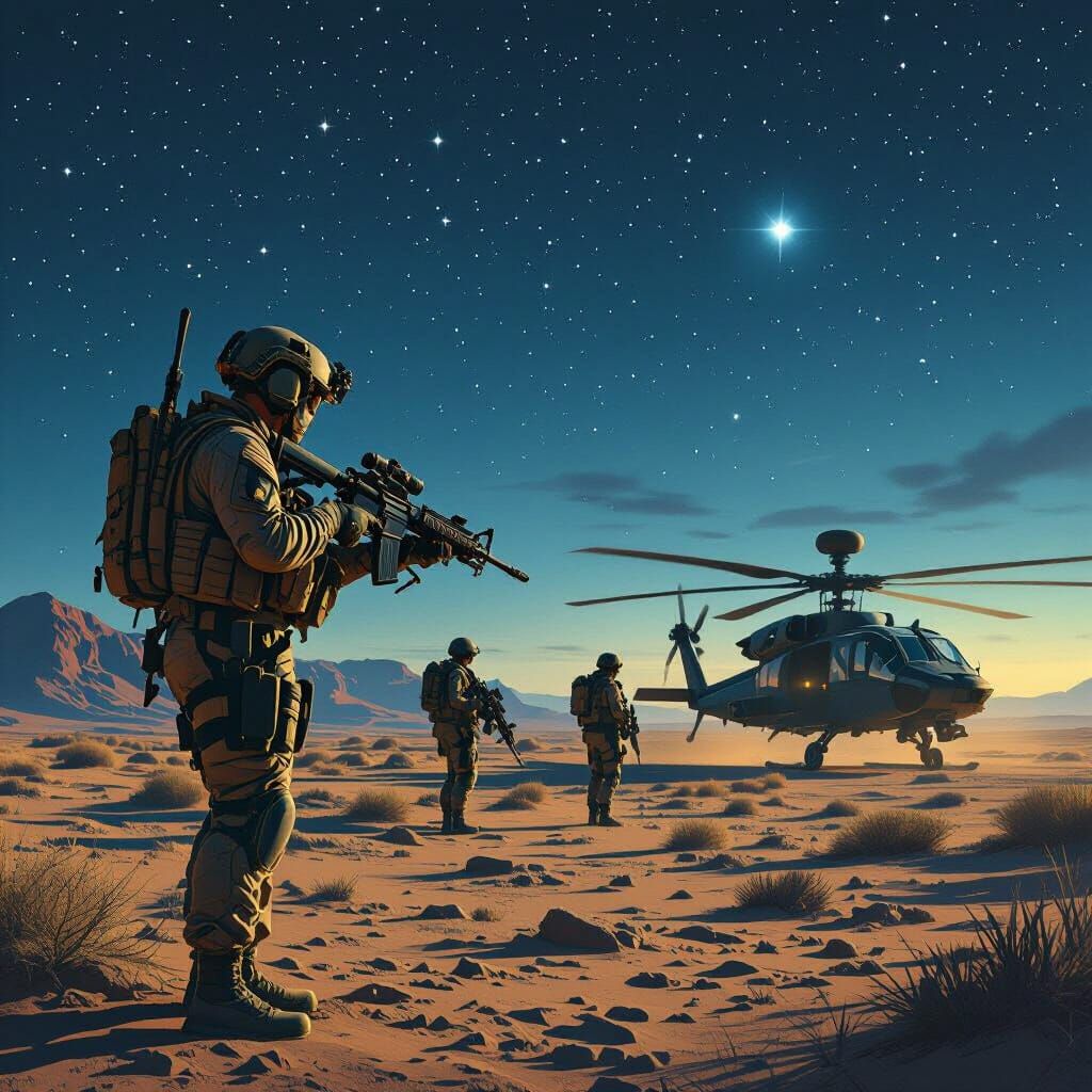 American Special Forces Night Mission, Matte Painting