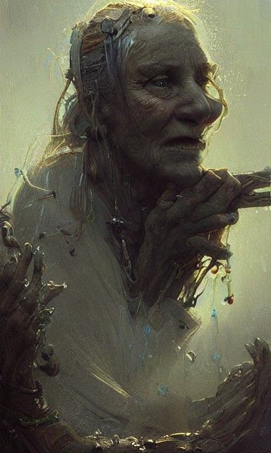 Hyperdetailed Portrait of an Old Hag