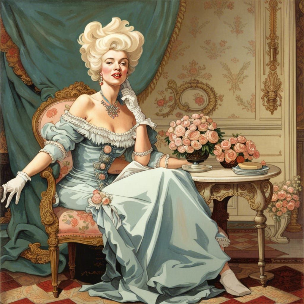 Marilyn Monroe as Marie Antoinette, Rockwell Style