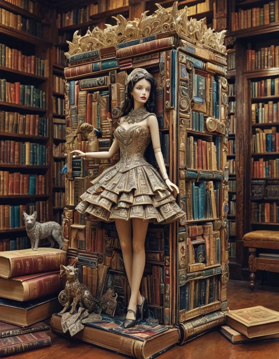 Couture Book Sculptures in Maximalist Style