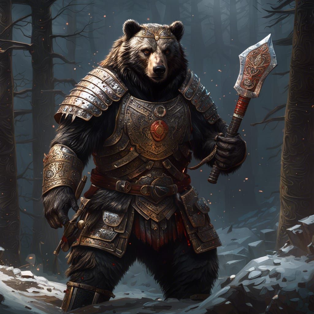 Were-Bear Warrior in Lamellar Armor