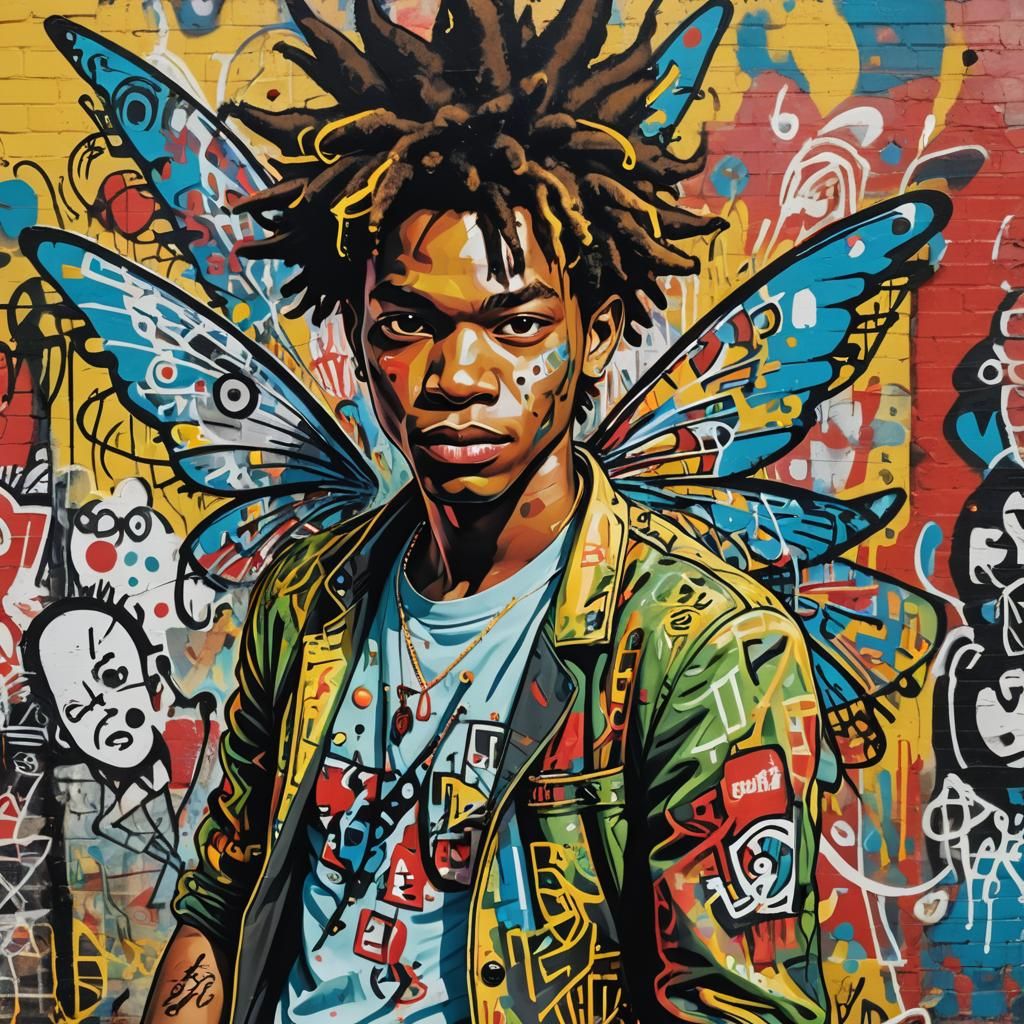 Fairy Male in Street Art Style