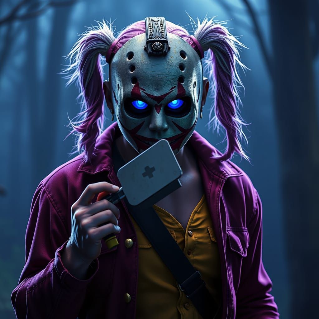 Dark Fantasy Harley Quinn as Jason Voorhees Concept Art