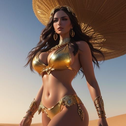 Desert Woman in Art Nouveau Style