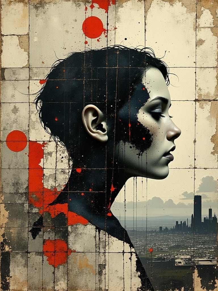 Eerie Frankenstein's Creature in Expressionist Style