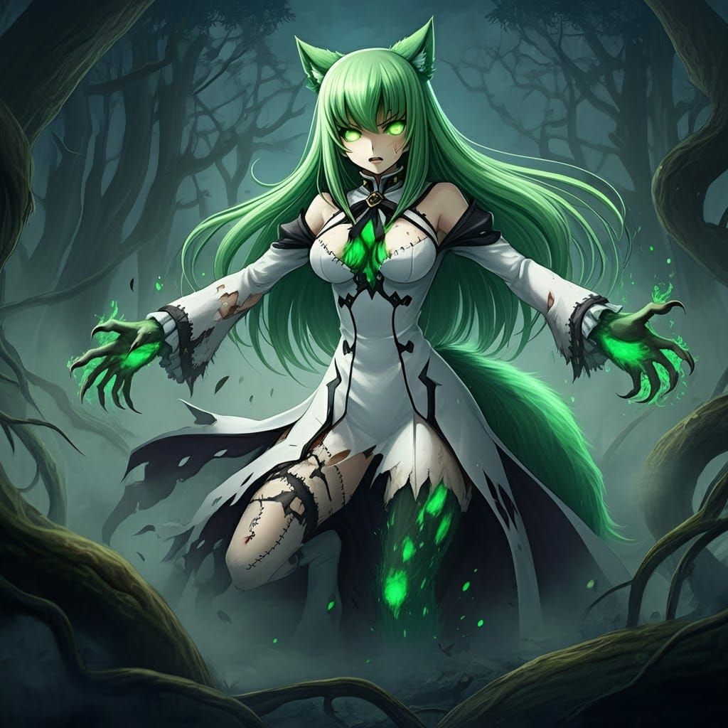 C.C. From Code Geass As A Werewolf.