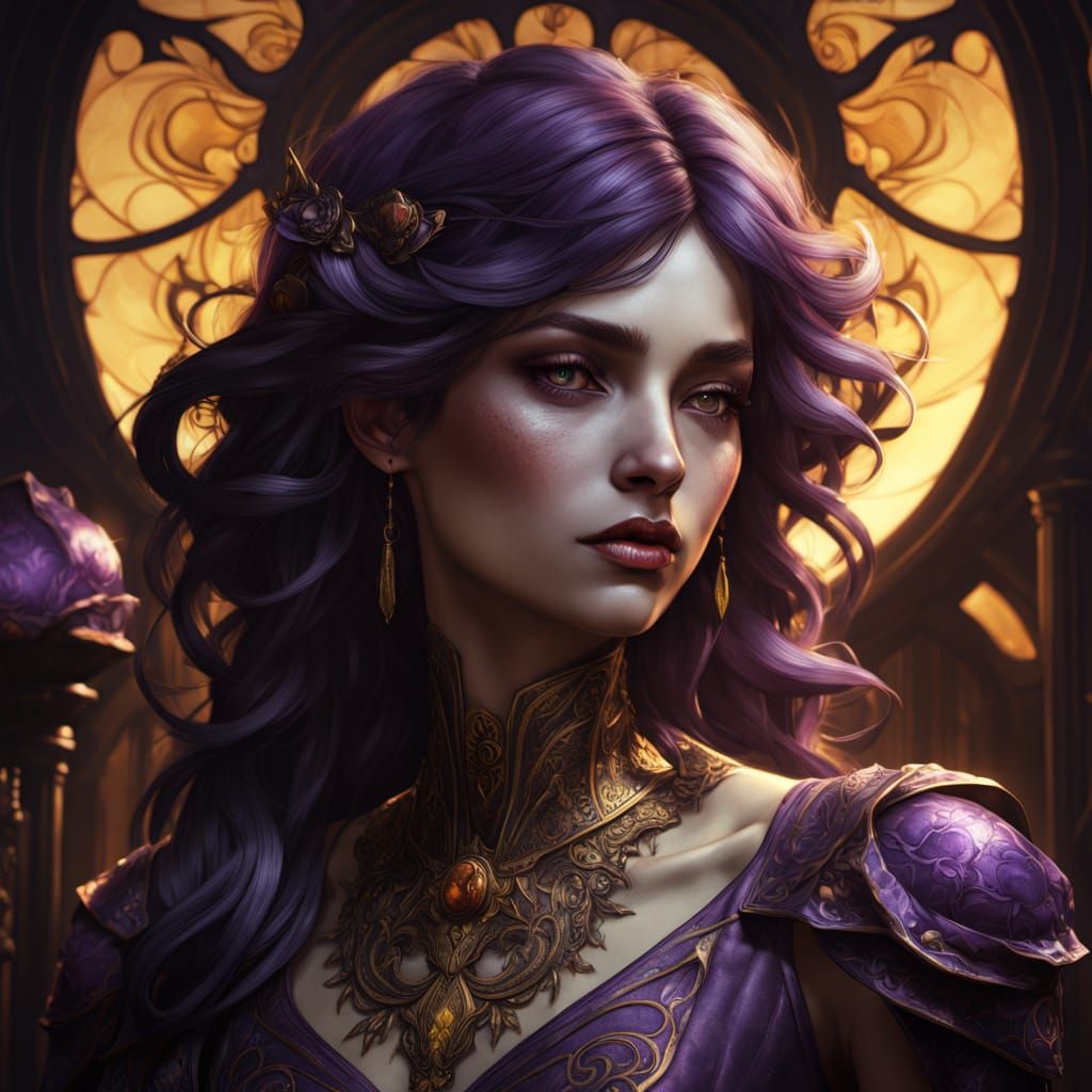 Young Artist in Dark Fantasy Apartment Scene