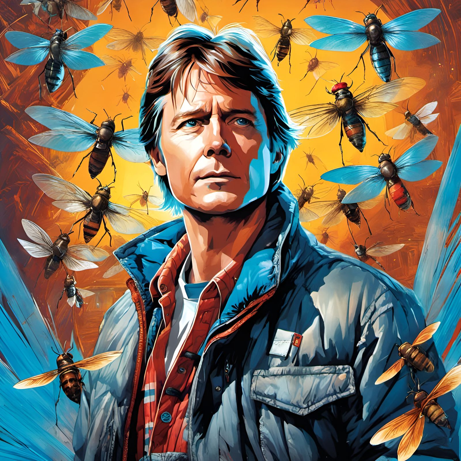 Marty McFly Portrait in Renaissance Comic Style