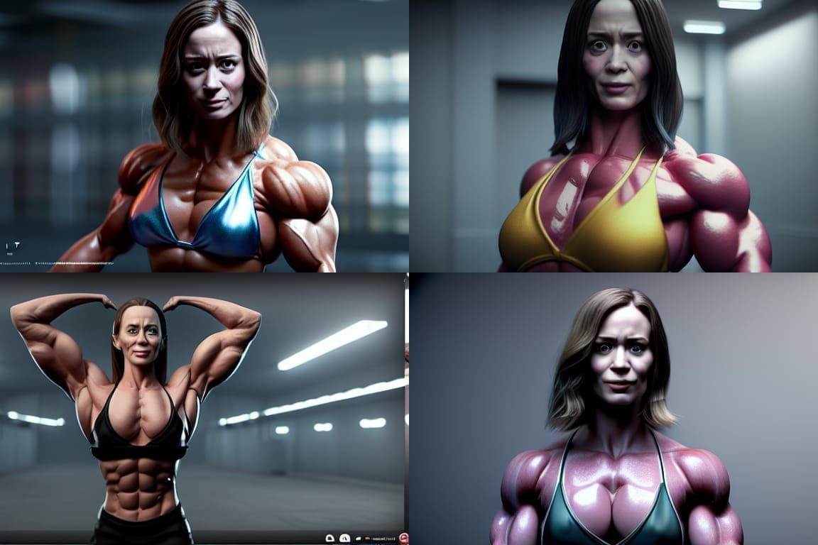 Female Bodybuilder in Japanese Illustration Style