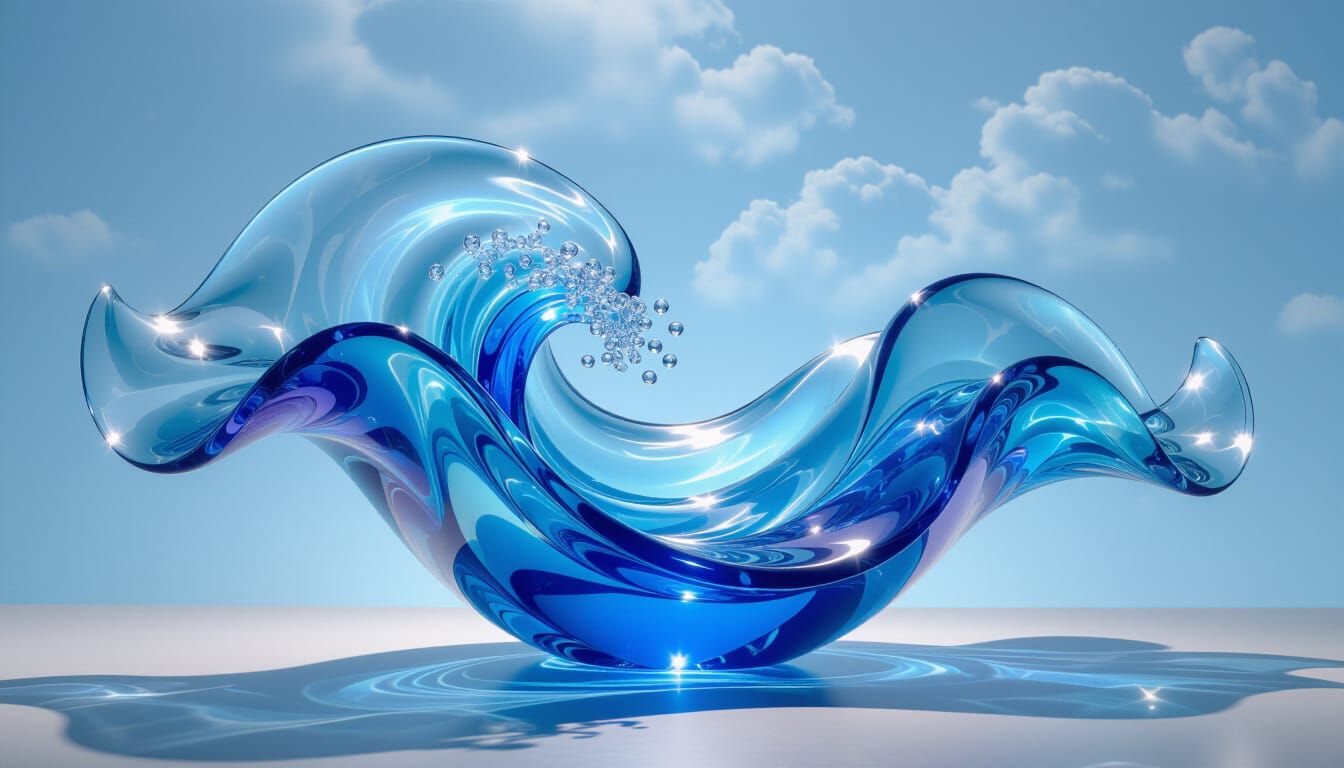 Elegant Glass Sculpture Captures Sky and Sea Motion