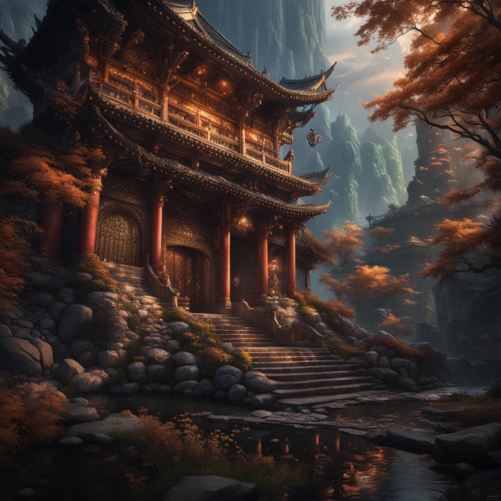 Fantastical Matte Painting in Deep Color, 8K