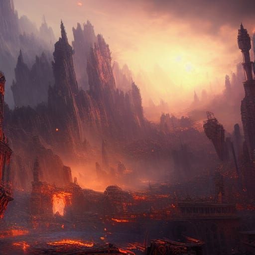 Fantastical Destruction Concept Art in Deep Color