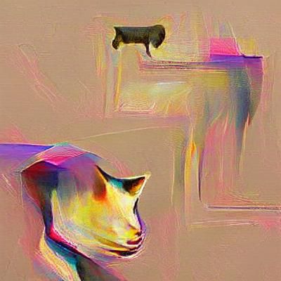 Cat with Dog in Background