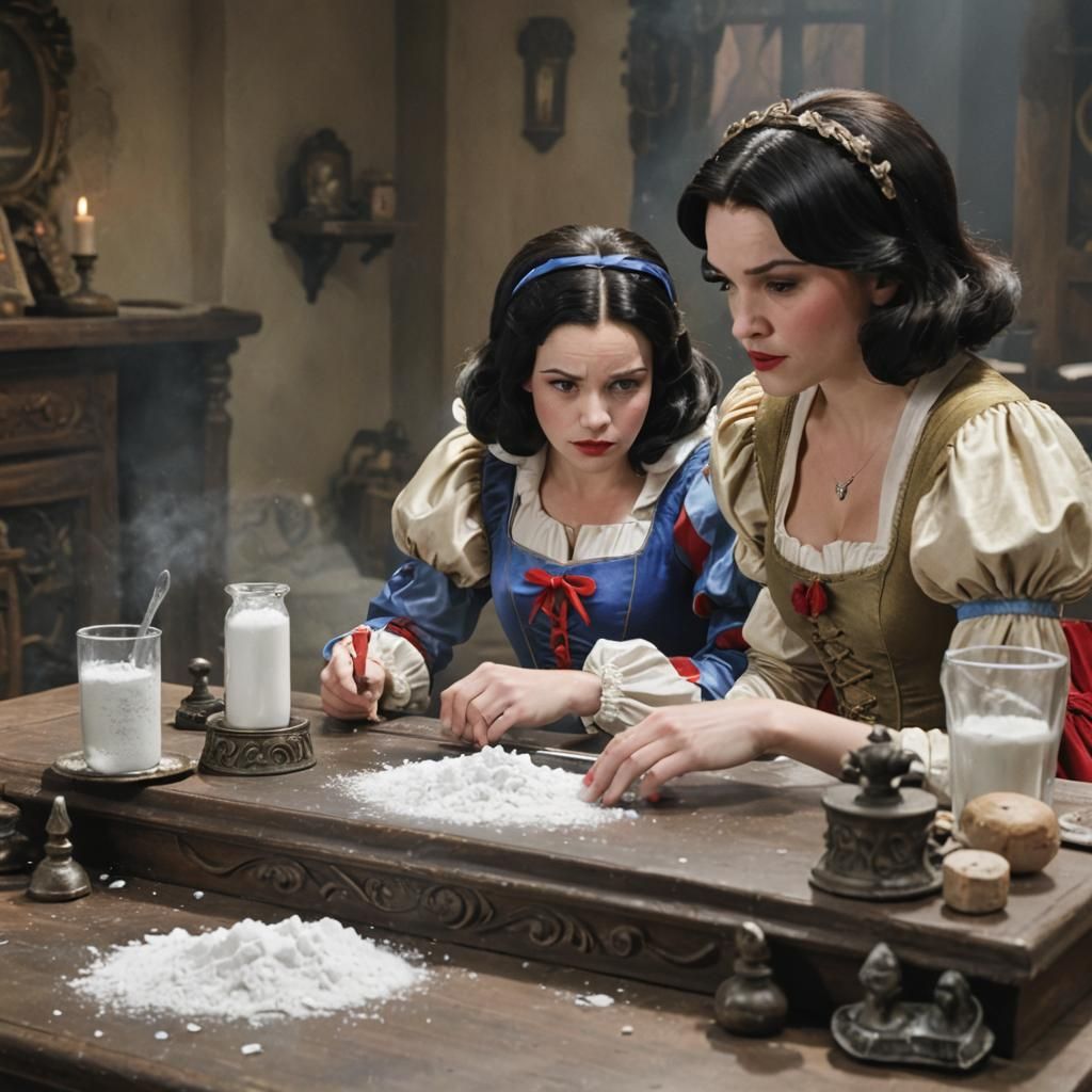 Snow White's Dark Secret: A Twisted Fairytale Scene