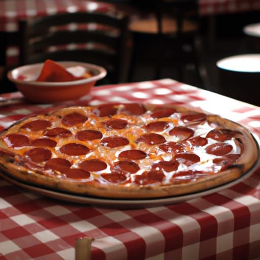 Classic Pepperoni Pizza in a Nostalgic Diner