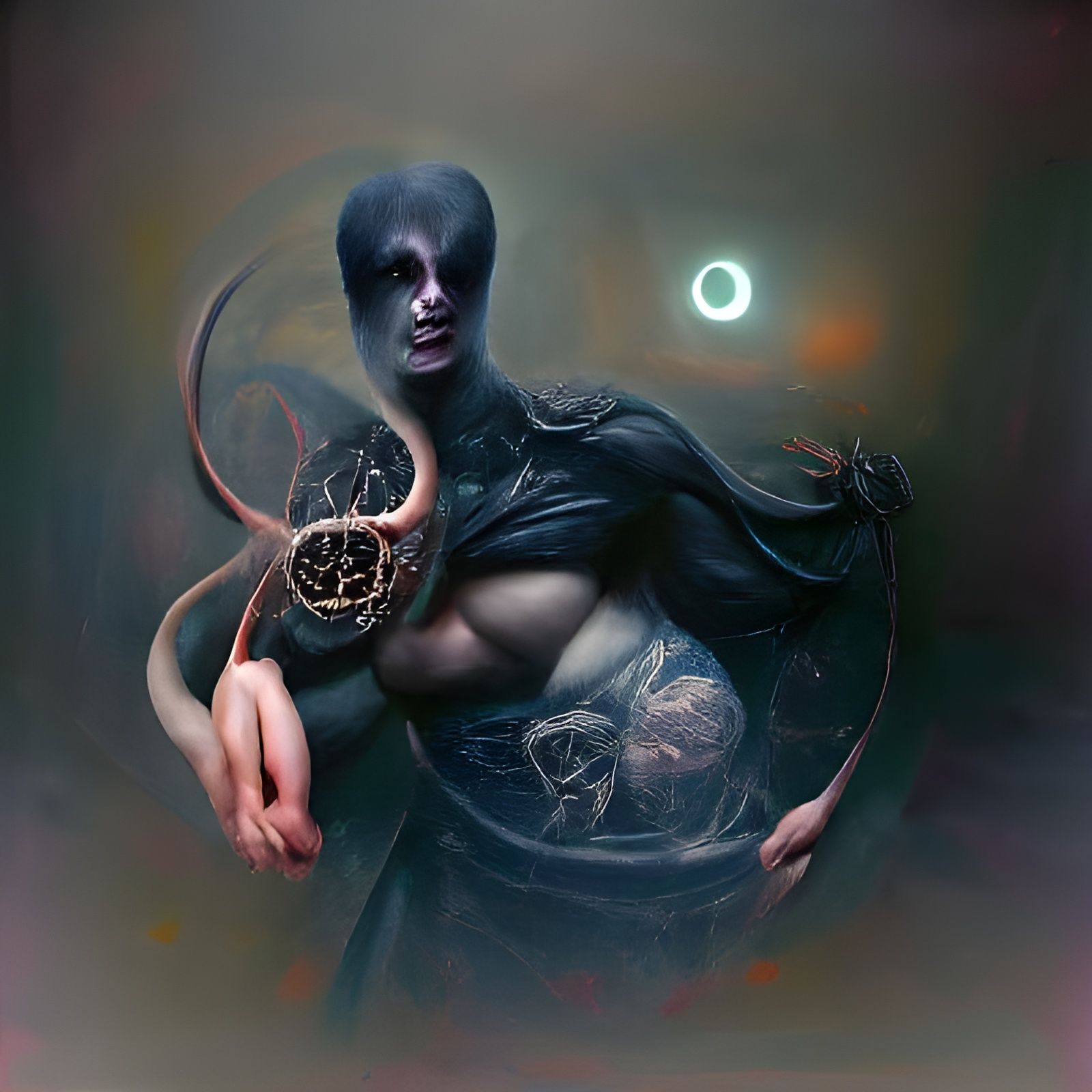 Ominous Cosmic Horror: Dark Ouroboros in Gothic Bauhaus Styl...