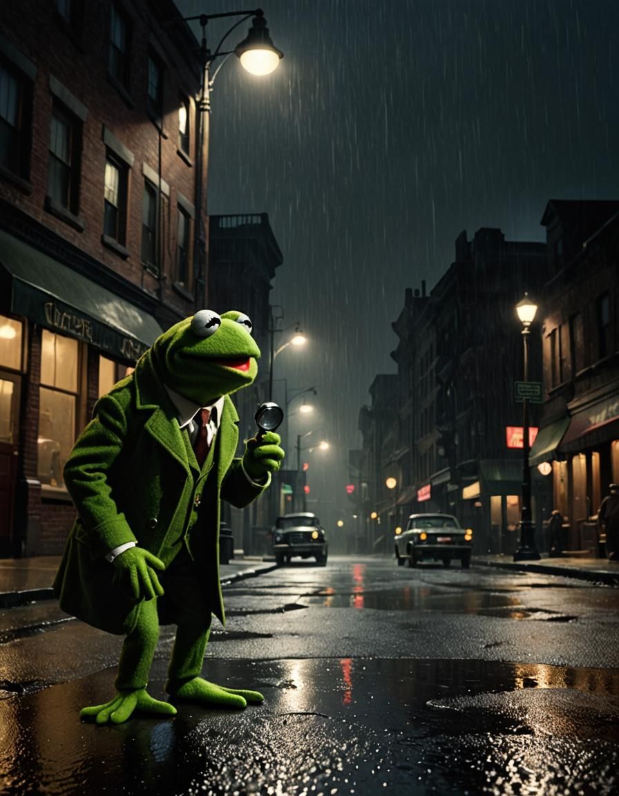 Kermit the Frog as Film Noir Detective