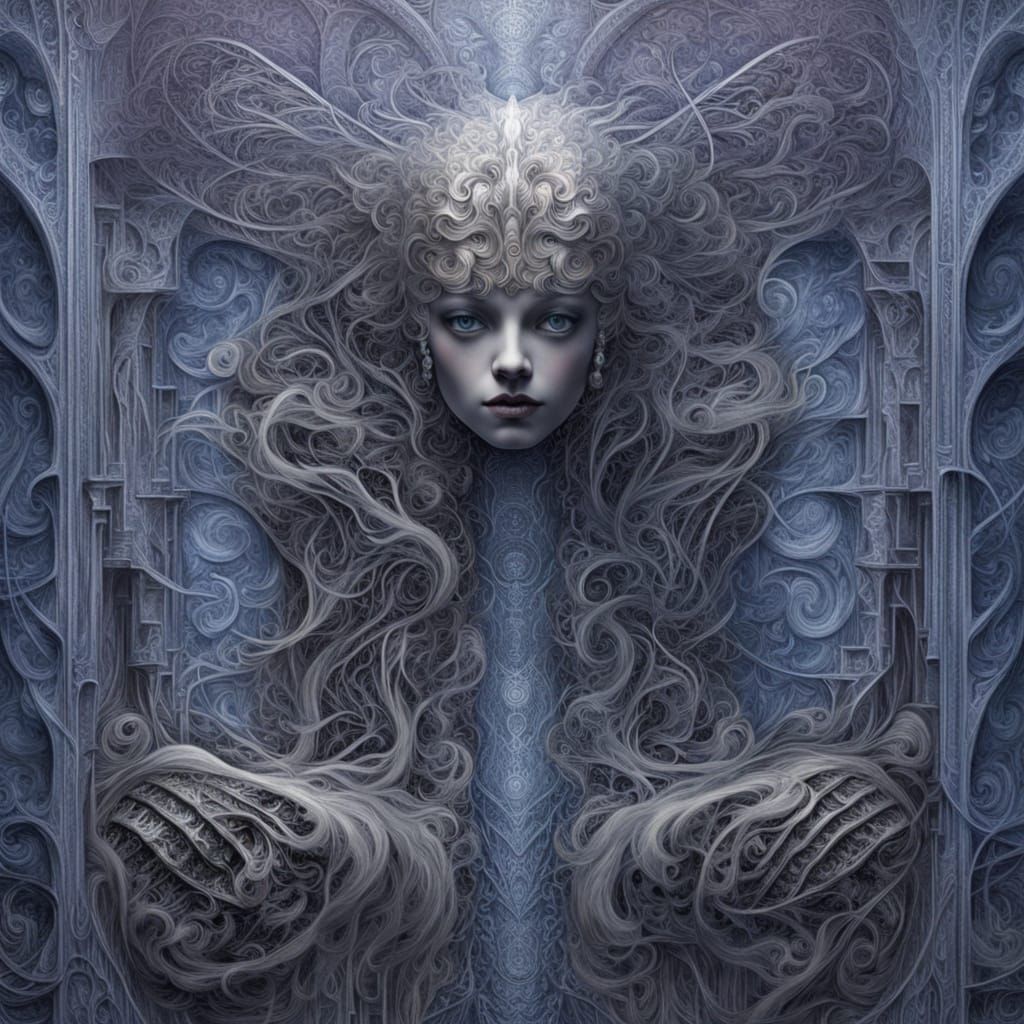 Angel of Death in Ethereal Biomechanical Art