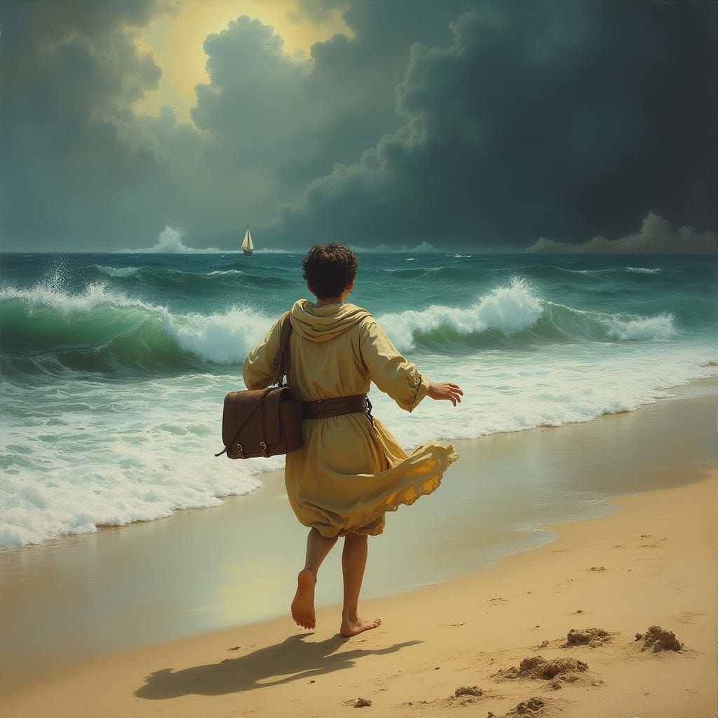 Young Prophet Flees from Divine Storm