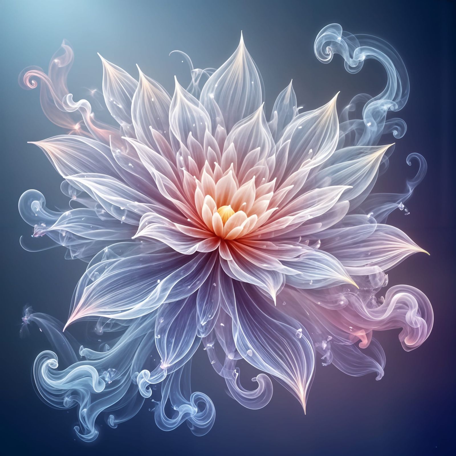 Crystalline Flower with Iridescent Bubbles