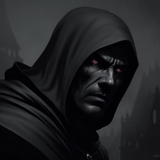 Menacing Shadow Assassin in Dark Fantasy Style