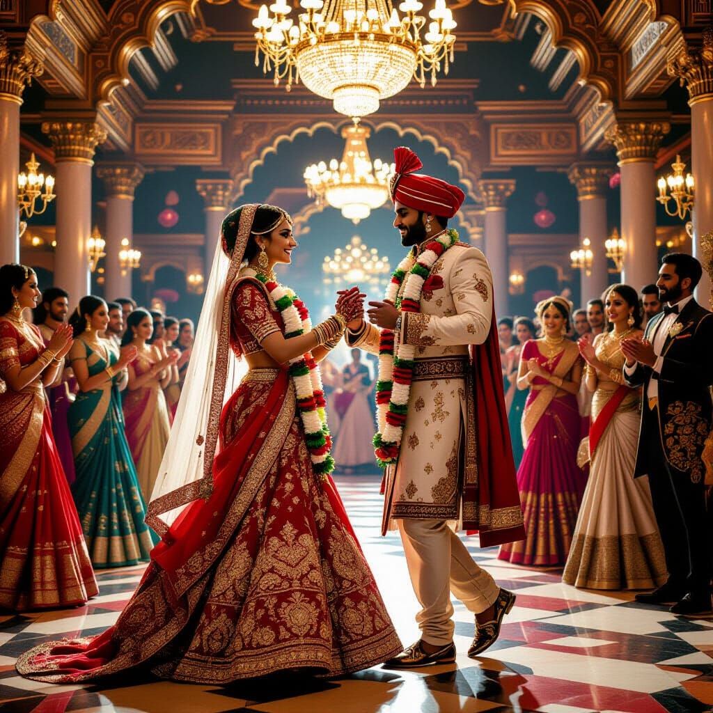 Steampunk Indian Wedding Dance with Ornate Details