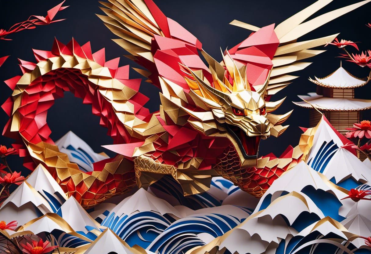 Origami masterpiece Ryujin 3.5 patron of Japan