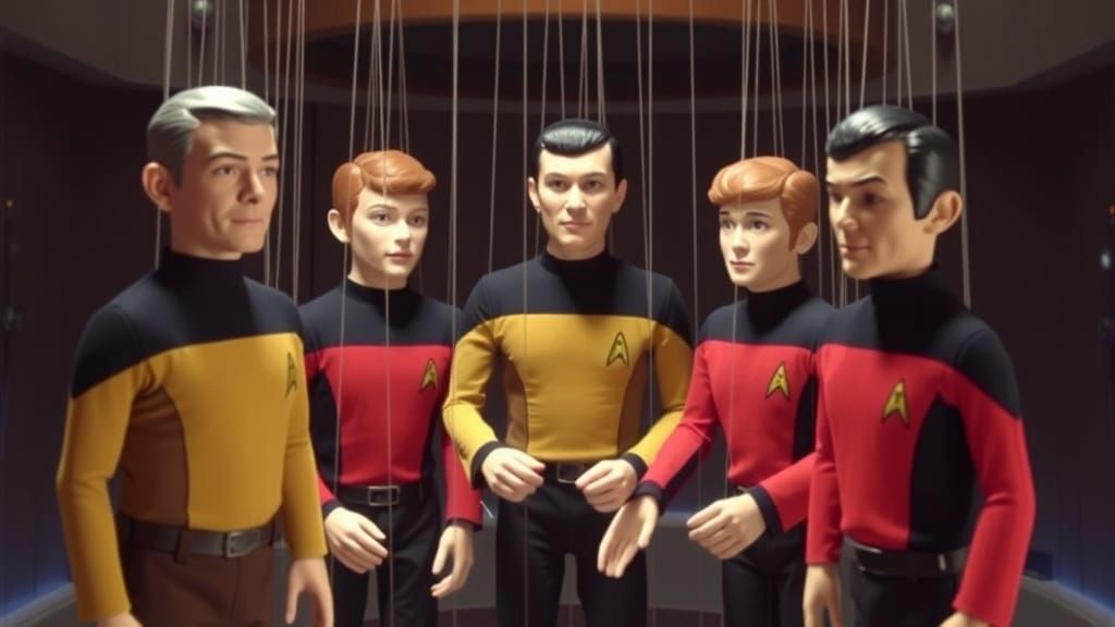 Star Trek Crew as Marionettes in Fireball XL-5 Style