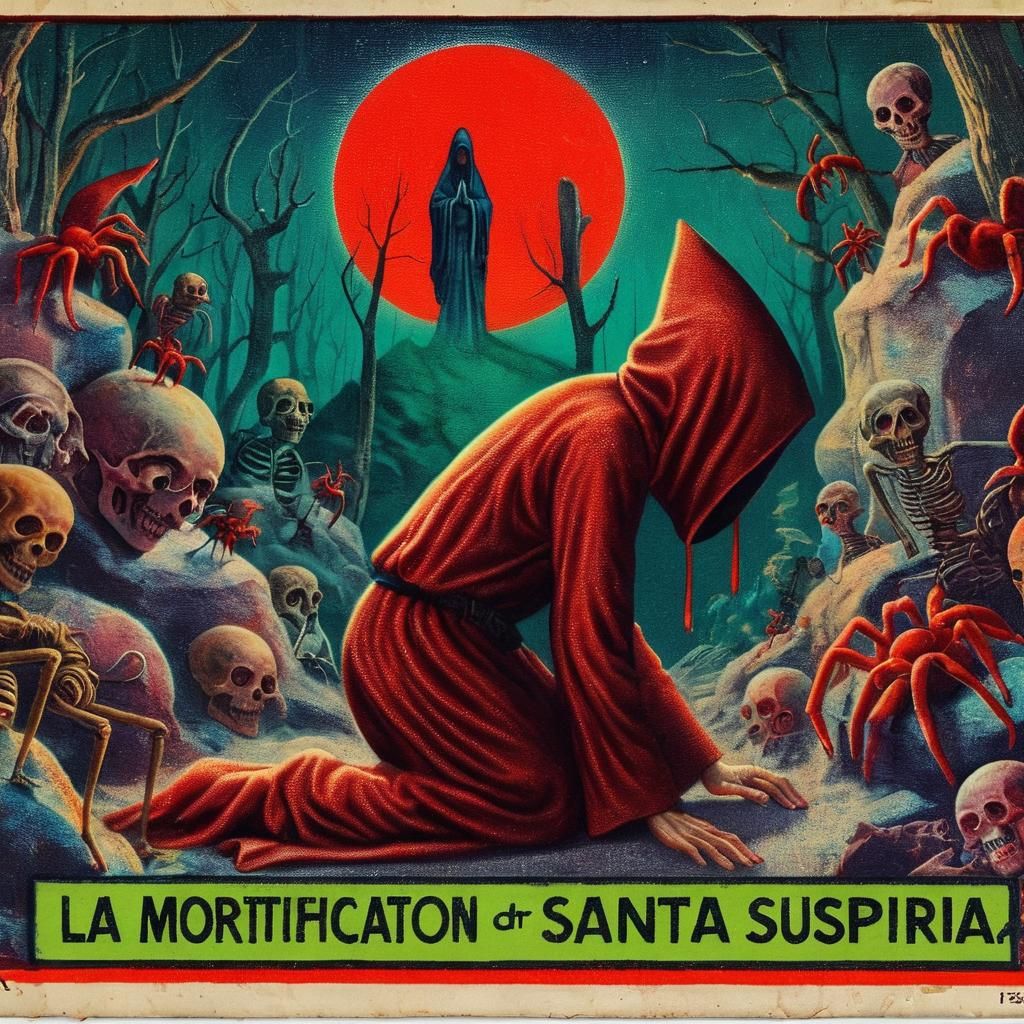 Macabre Mexican Folk Art: Blind Monk in Dark Forest