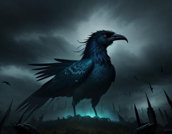 Magpies and Crows Clash in Dark Fantasy Battle