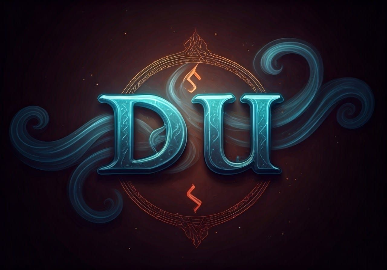 Mystical Flowing Typography with Glowing Runes