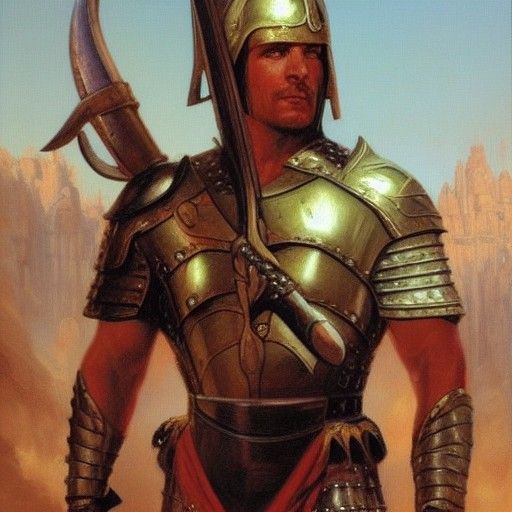 Ares in Oil Painting Style of James Gurney
