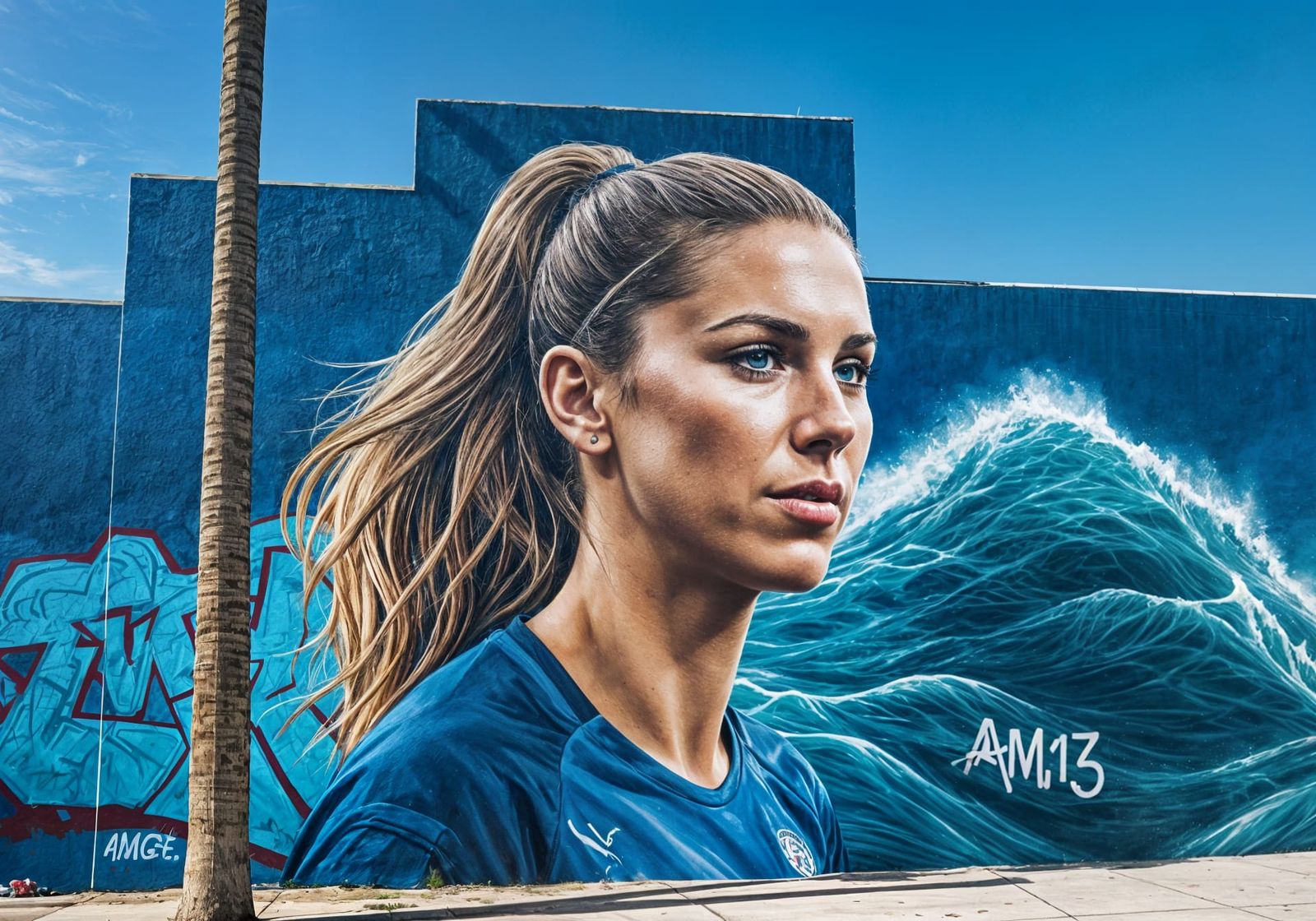 Street Art Mural of Soccer Star Alex Morgan