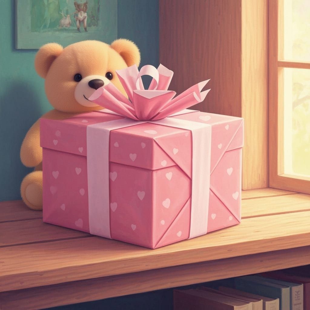 Chibi Birthday Gift in Pastel Harmonic Atmosphere