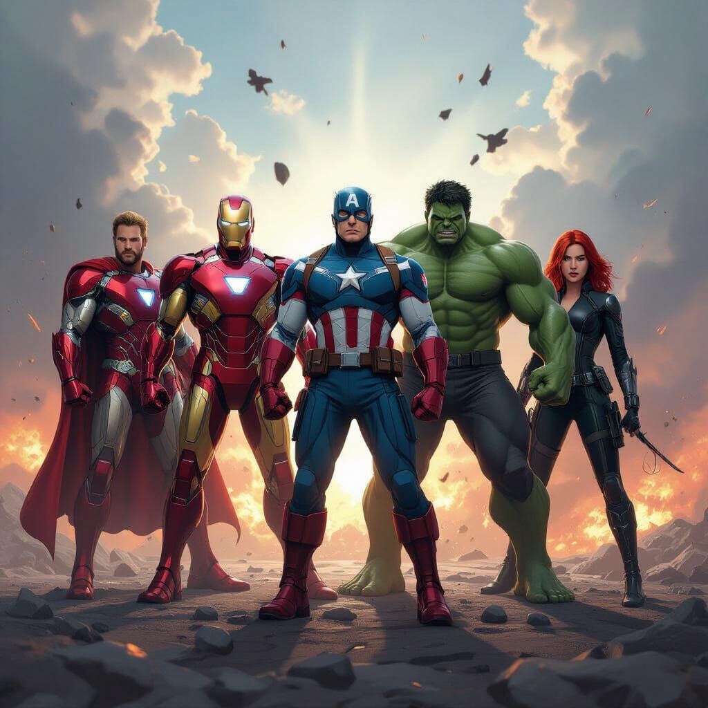 Avengers Assemble in Epic Comic Book Style