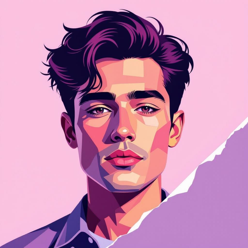 Minimalist Pink Collage Album Cover for Tyler