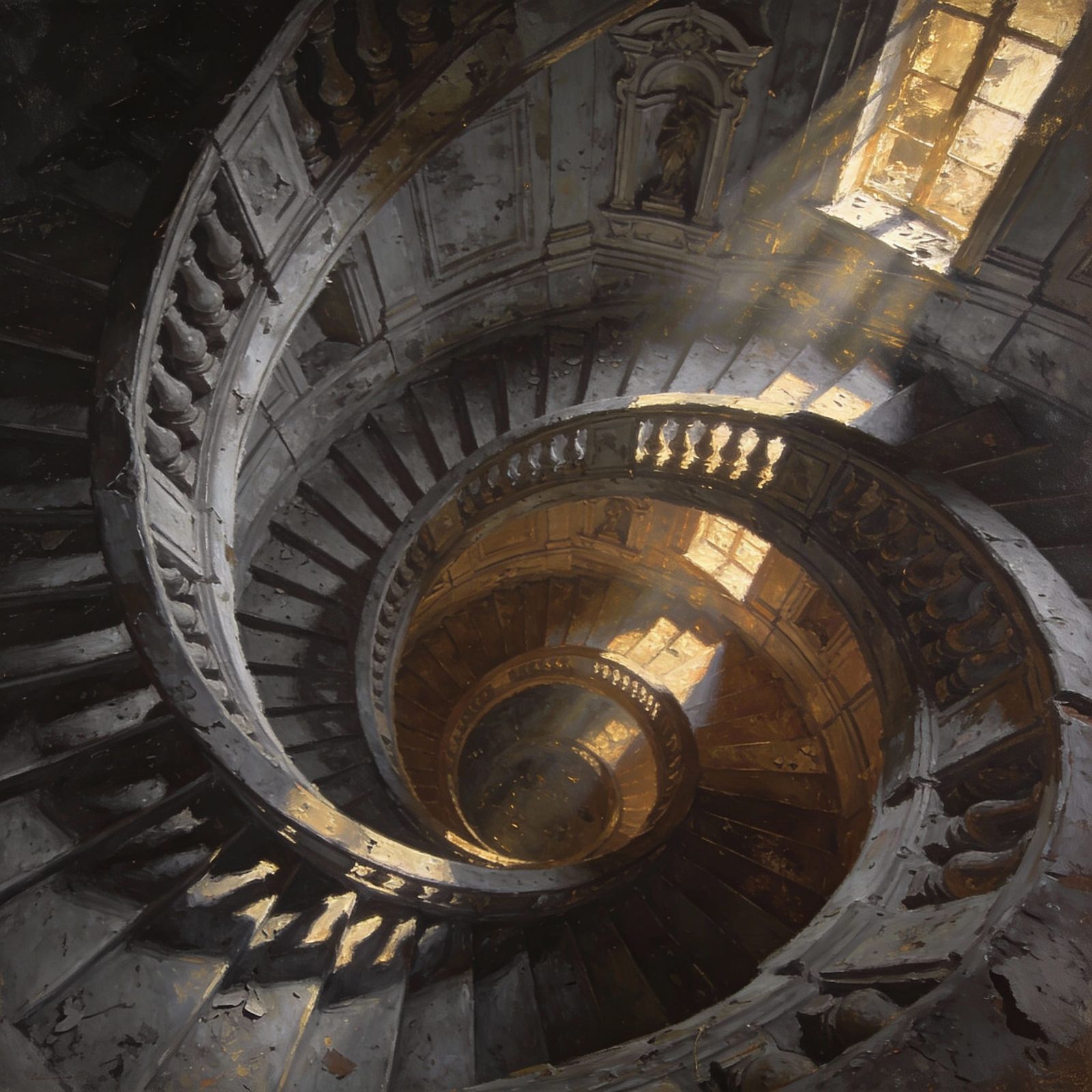 Baroque Palace Staircase in Decay