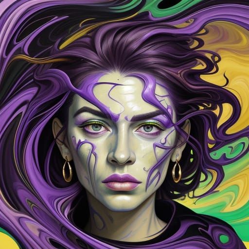 Screaming Person in Surrealist Oil Painting