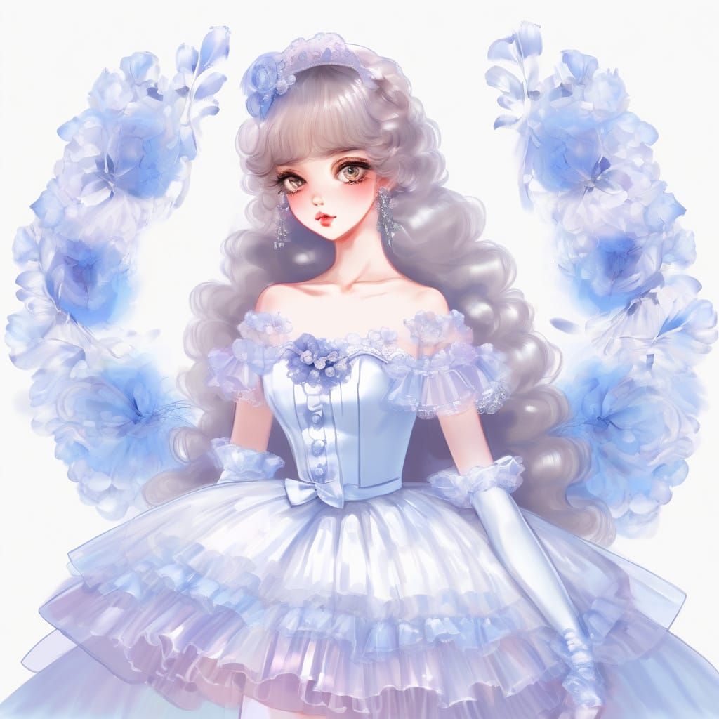 Impressionist Portrait of Woman in Haute Couture