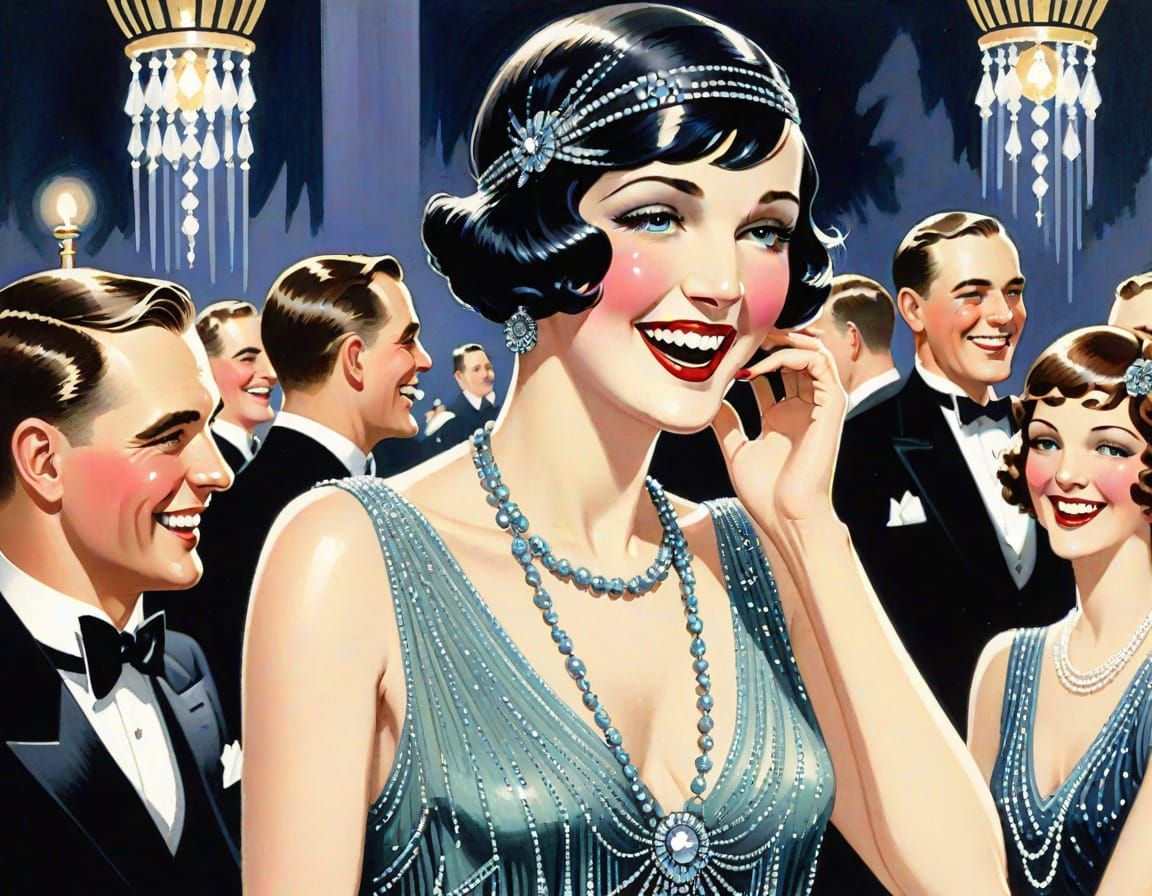 Glamorous 1920s Party with Elegant Flapper