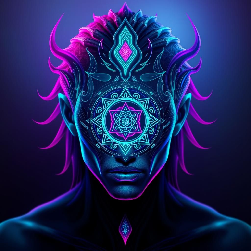 Mystical Being Portrait in Art Nouveau Fantasy Style