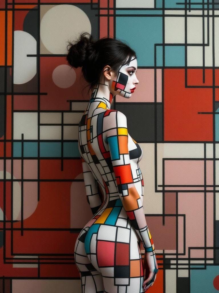 Geometric Woman: A Surreal Fusion of Styles