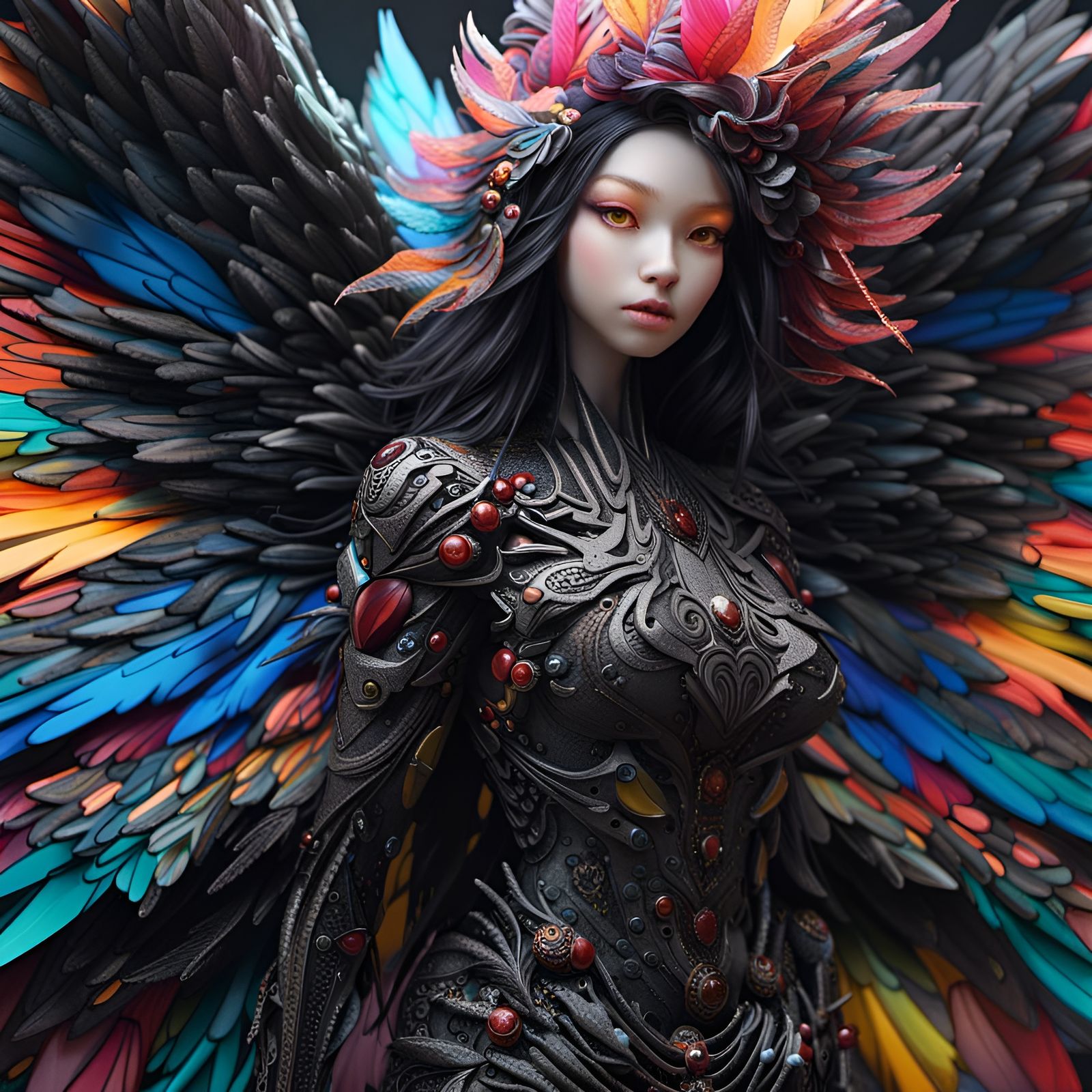 Surreal Winged Warrior in Digital Matte Art